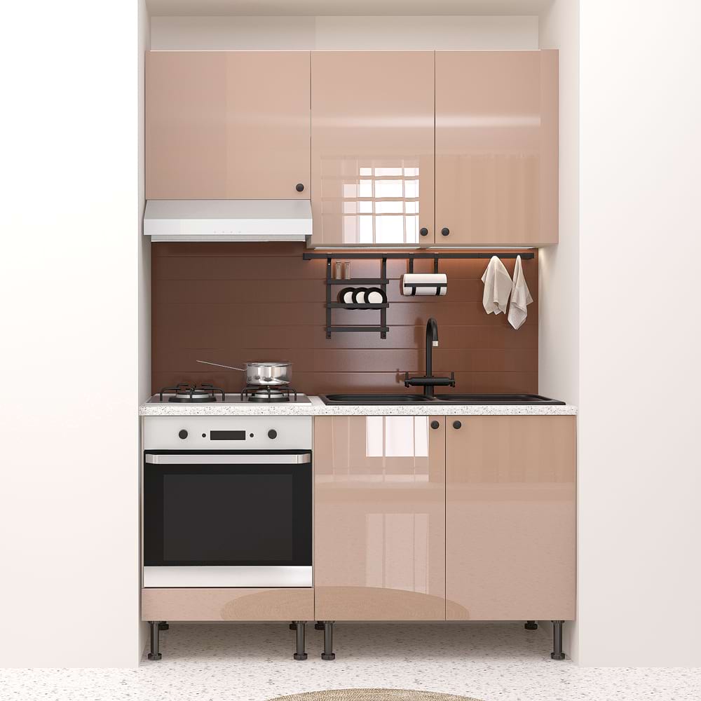 Mobila bucatarie STYLE A150, MDF Cappuccino Gloss