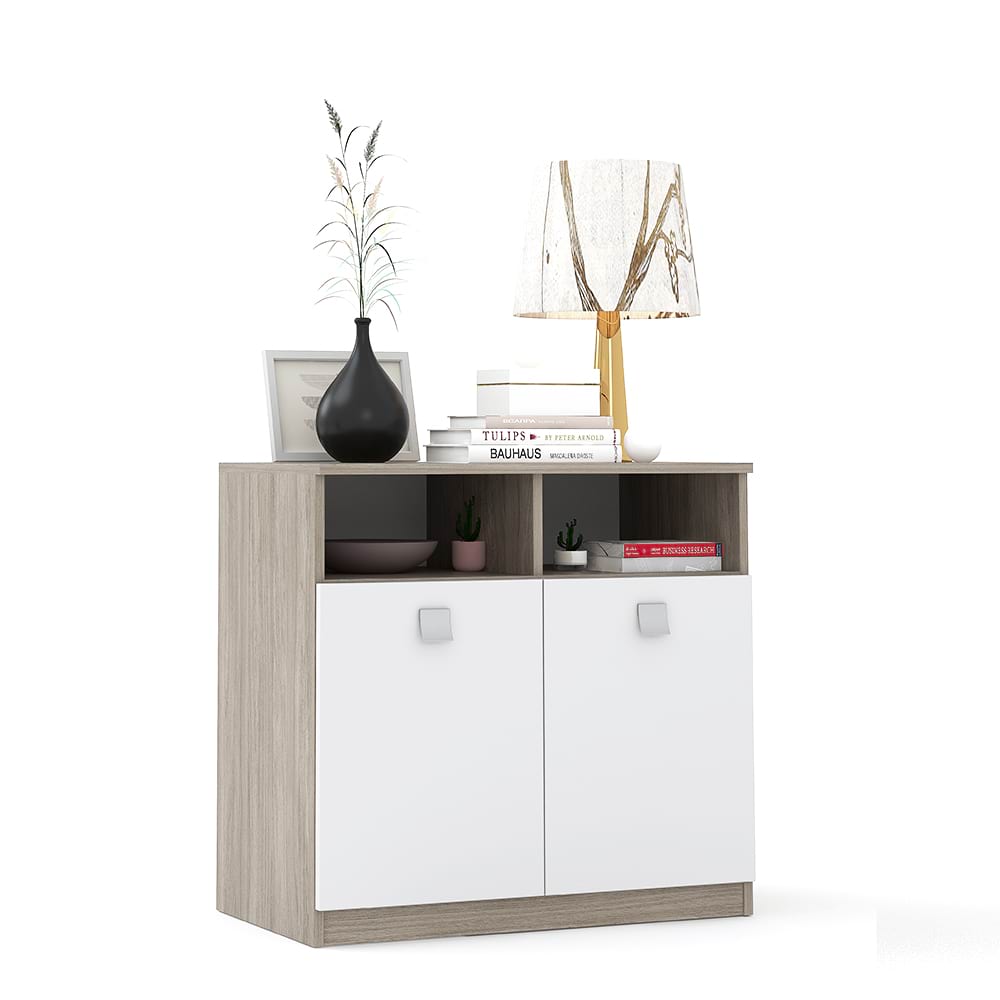 Comoda LINEA 2 usi, Oak, Alb