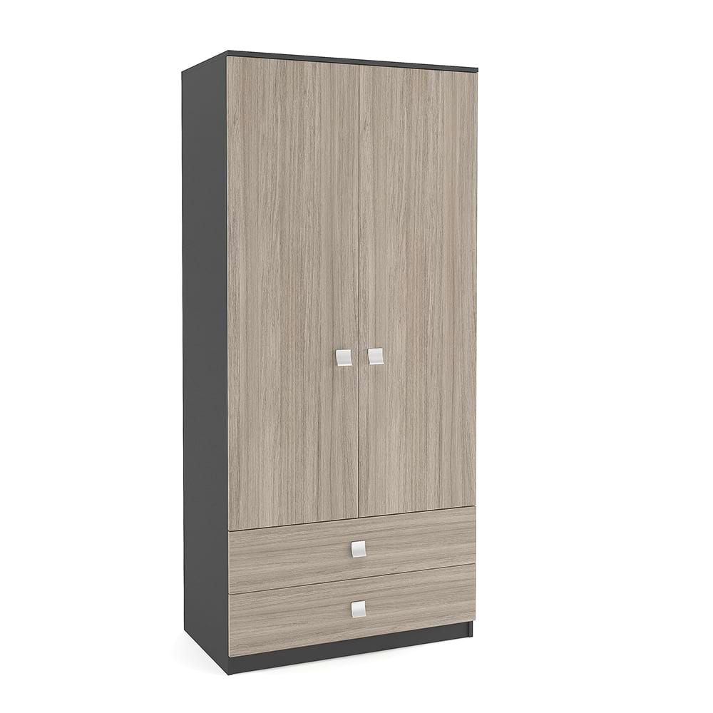 Dulap depozitare haine LINEA 90, A52, H200, 2U-151, 2S PO, Antracit, Oak