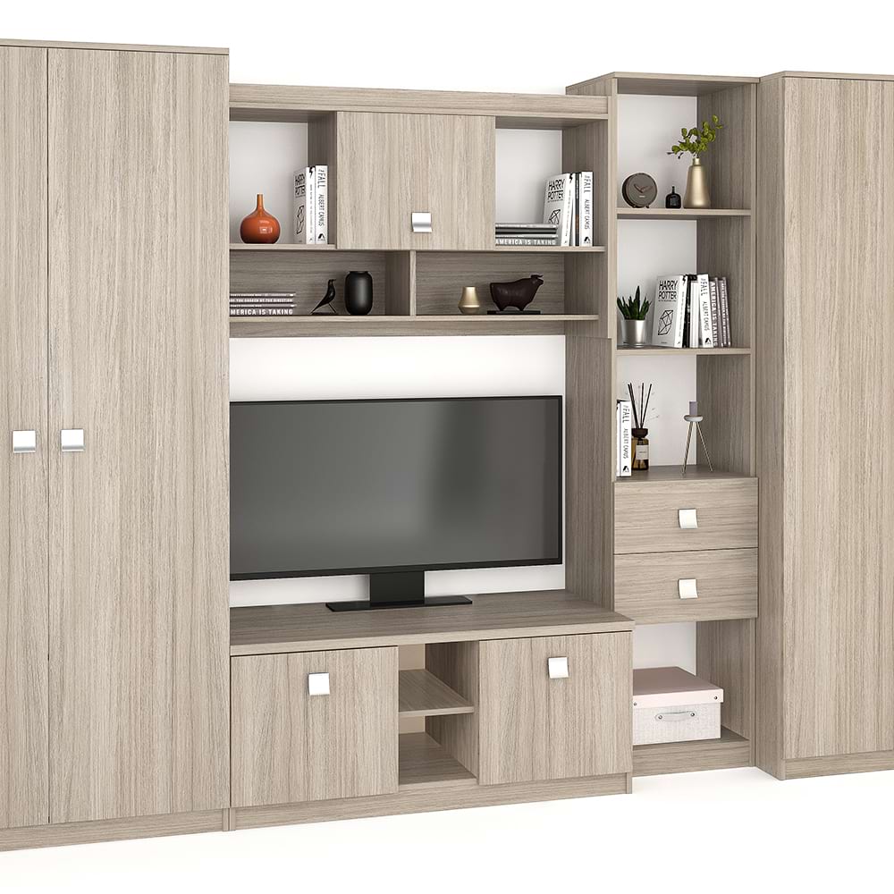 Ansamblu SYSTEM A335, comoda living, dulapuri, Oak