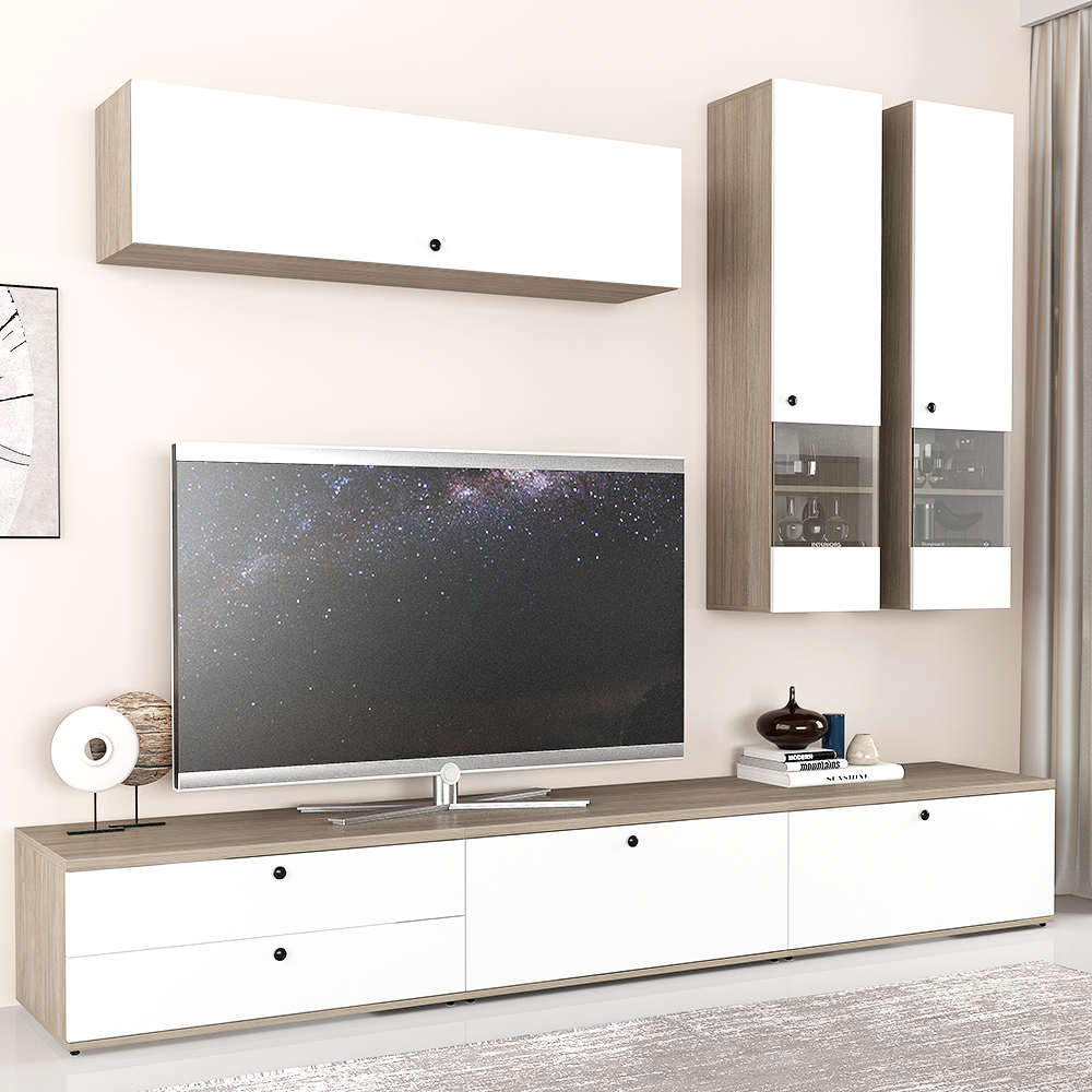 Mobilier Living CUBO A270, Clasic, Oak, Alb Gloss